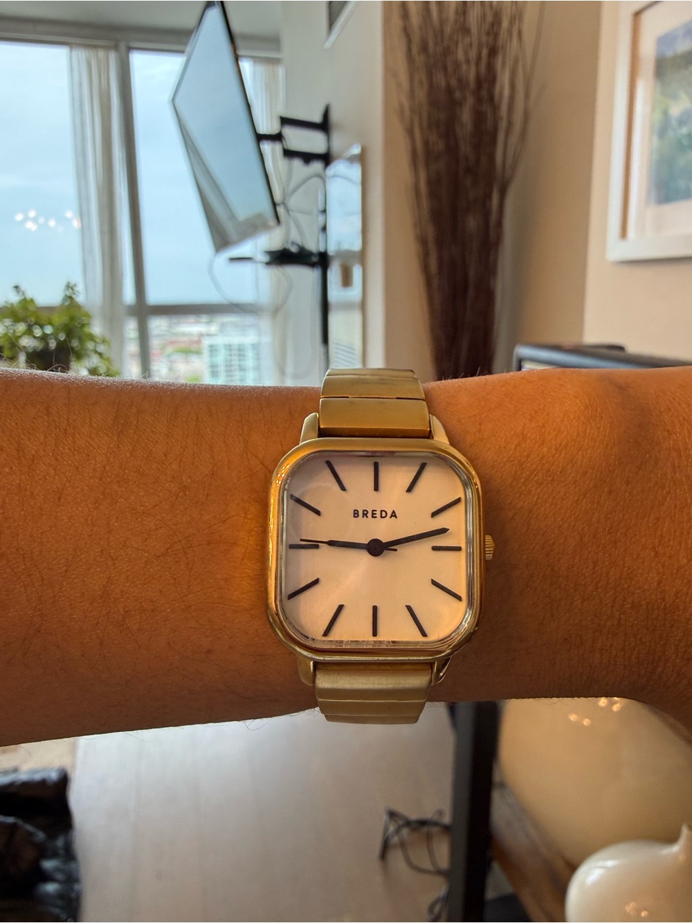 BREDA Gold Square Dial Women's Watch